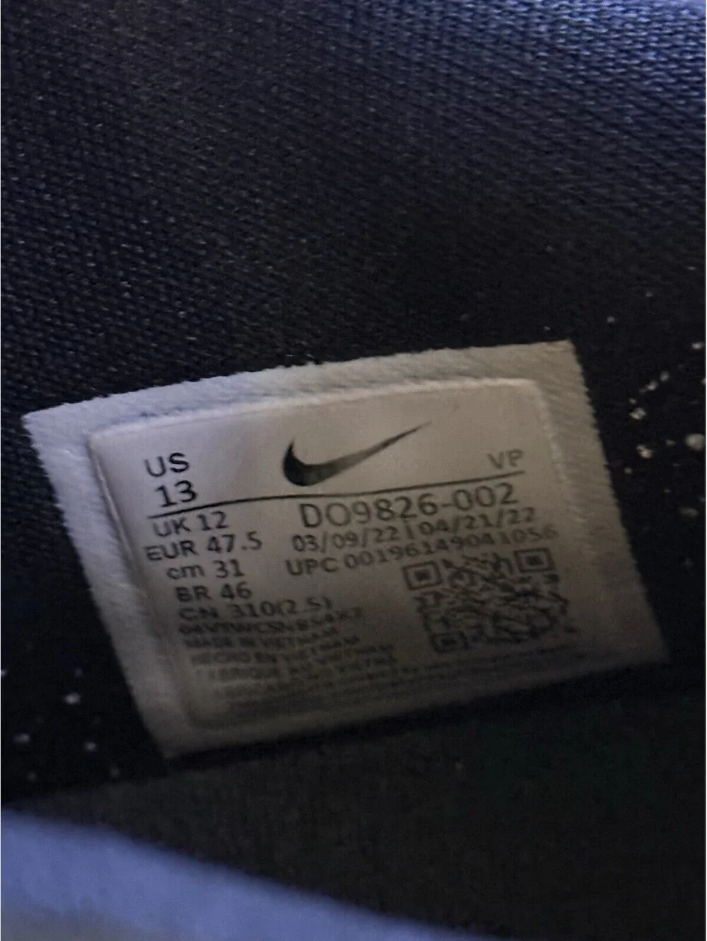 Nike KD 15 TB Black White Speckled Men’s Size 13 Basketball DO9826-002